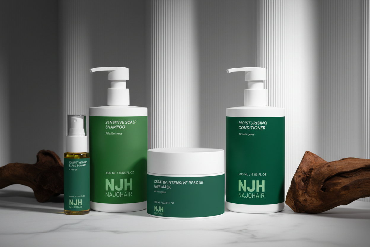 4 produits Najohair branding